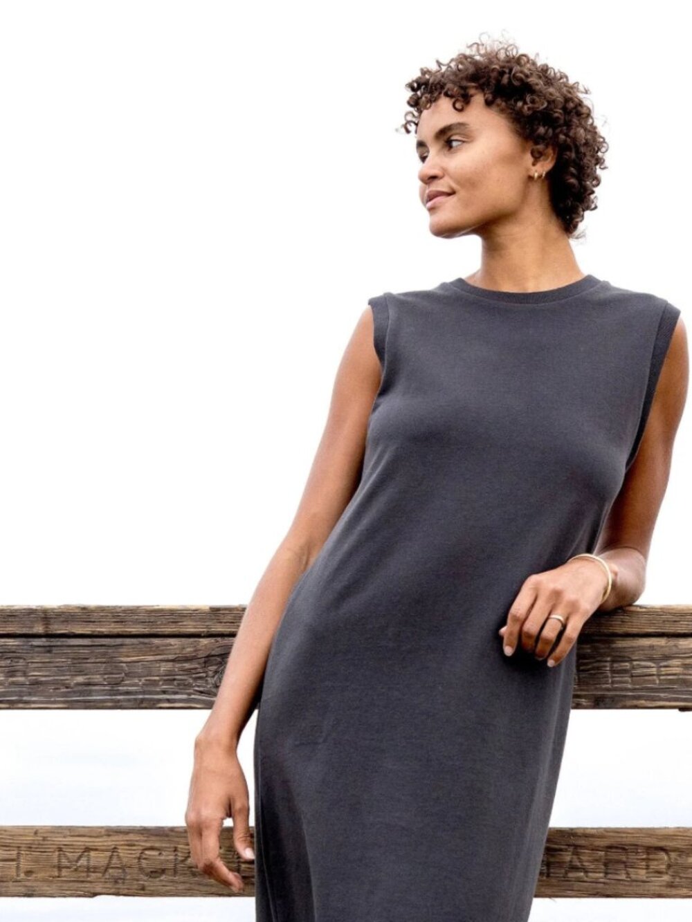 Outerknown The Big Heavy Muscle Tee Dress BRAND NEW Size Small SALT - Picture 2 of 8
